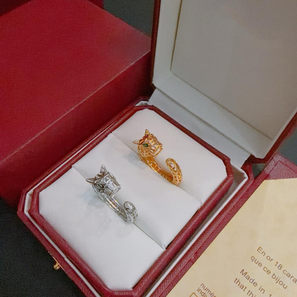 Hochwertige Version Zweifarbiger Leopard Hohl-Ring für den täglichen Gebrauch Exquisite Handwerkskunst für Männer und Frauen Geschenke für Männer und Frauen Geburtstagsgeschenk