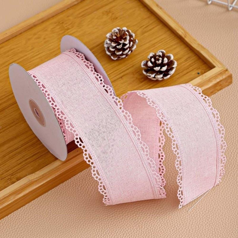 63MM 10 Yards Fine Linen Ribbon Handmade Quality Gift Packaging Ribbon For Hair Accessories