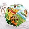 Ombrello da Viaggio a Tema Winnie the Pooh e Amici - 8 Stecche, Apertura e Chiusura Automatiche, Design Pieghevole Portatile, Ombrello Compatto ed Elegante