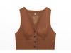 2025 Spring V-Neck Sleeveless Vest Top + A-Line Midi Skirt: European & American Style