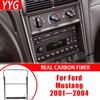 Carbon Fiber Center Console CD Radio Set Panel Cover Trim Modified Sticker Interior Car Accessories For Ford Mustang 2001—2004