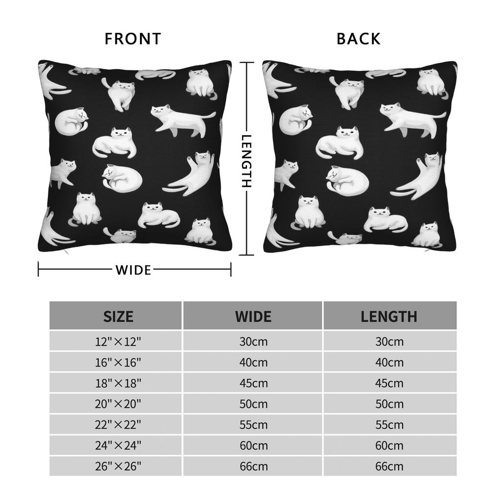 Funny Cat Pillowcase Printed Polyester Cushion Cover Gift Cute Kitty Throw Pillow Case Cover Home Square 40X40Cm