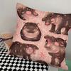 Baby Hippo Moo Deng Pillow Case Square Pillow Bedroom Sofa Leisure Comfort Cushion Car Living Room Home Decoration