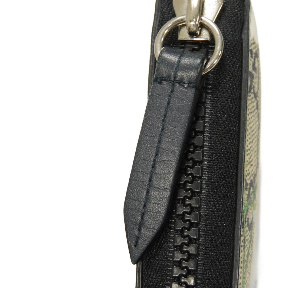 Used GG Blooms Zip Around Wallet (9539) 408665 KU2HN 8499 7940 Flora Blue Zip Around GG Supreme Beige Unisex from Japan