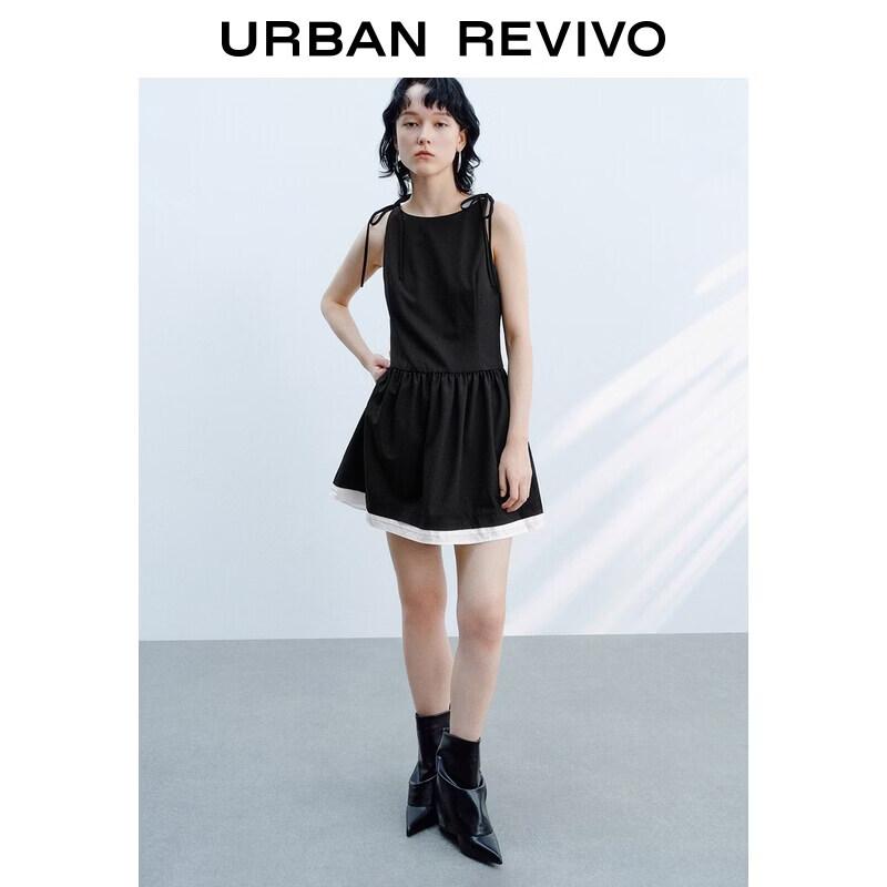 UR2026 Women s Casual Color-block Sleeveless Dress XS