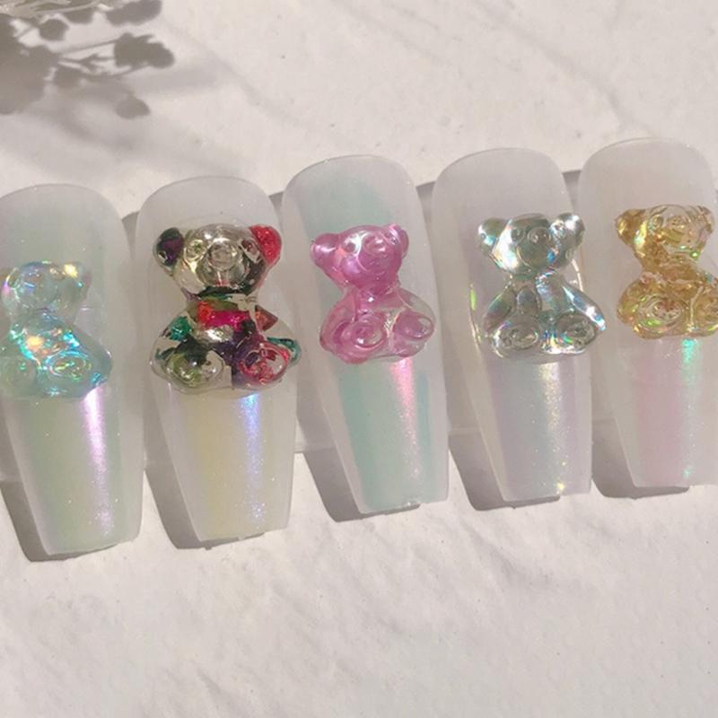 Buy Crystal Epoxy Resin Mold Nail Carving 3D Bear Silicone Mould DIY