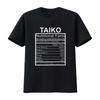 Mens Funny Taiko Nutritional Facts Practice Drummers T Shirt Black Small vintage Washed homme streetwear designer clothes