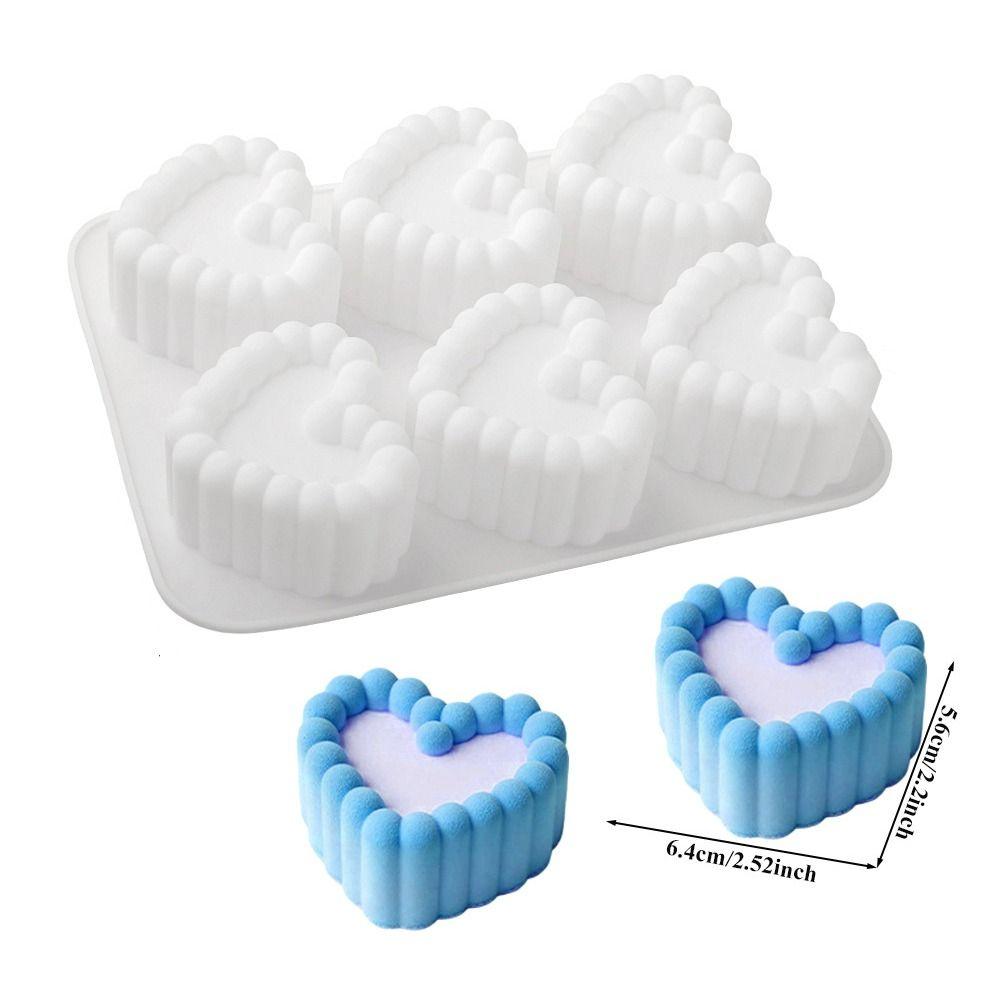 Square Flower Heart Shaped Silicone Cake Mold Non-stick Soap Mould Mousse Cake Mold  For DIY Baking