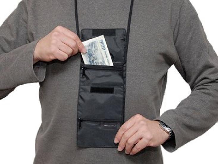 Earth Travel Guide Security Pouch Black