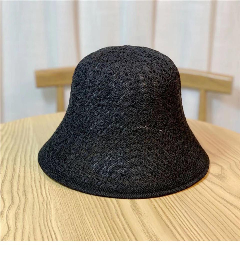 Double-sided Bucket Hat Summer Women's New Sunscreen Sun Hat Sunscreen Hollow Thin Breathable Face Cover Knitted Sun Hat