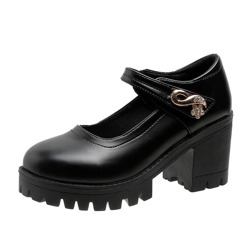 Damskie buty na wysokim obcasie Japońskie Mary Janes Damskie czółenka Platforma Buty Lolita Grube obcasy Vintage Damskie buty wizytowe z klamrą