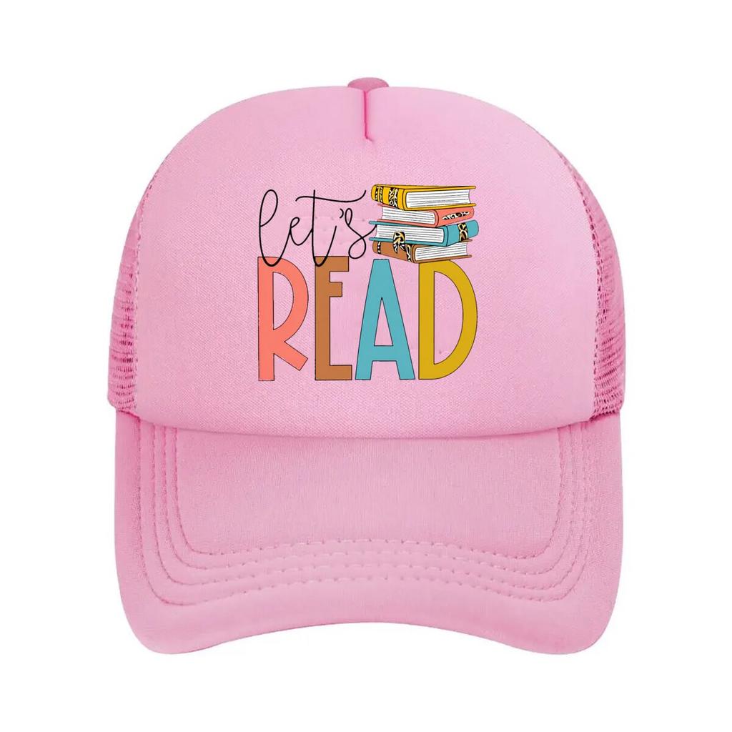 Lets Read Graphic For Book Lovers  Mesh Baseball Cap Hip Hop