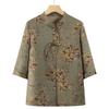 Elegant Spring Blouse for Middle-aged & Elderly Women - Chinese Style Mother's Top