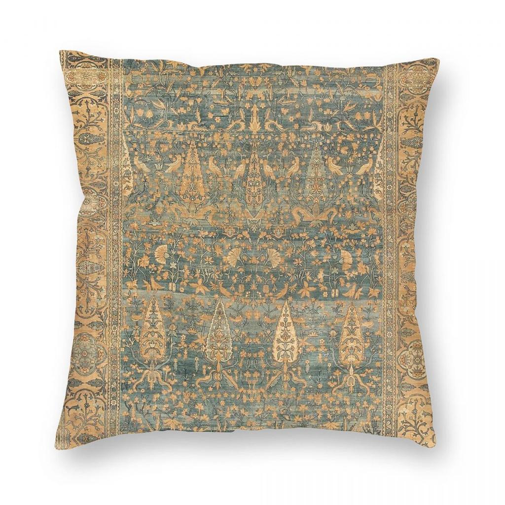 Antiek Perzisch Kerman Vloerkleed Kussenhoes Polyester Linnen Fluweel Bedrukt Rits Decor Kussenhoes Auto Stoelkussenhoes Groothandel