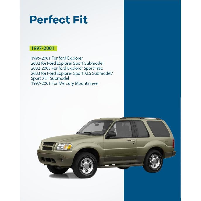 LUJUNTEC Interior Front Rear Driver Left Side Replacement for 1995-2002 for Ford for Explorer 1pc Black Handle Replace OE 3L2Z7821819AAA,