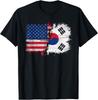 Half American Half Korean USA Flag South Korea America T-Shirt