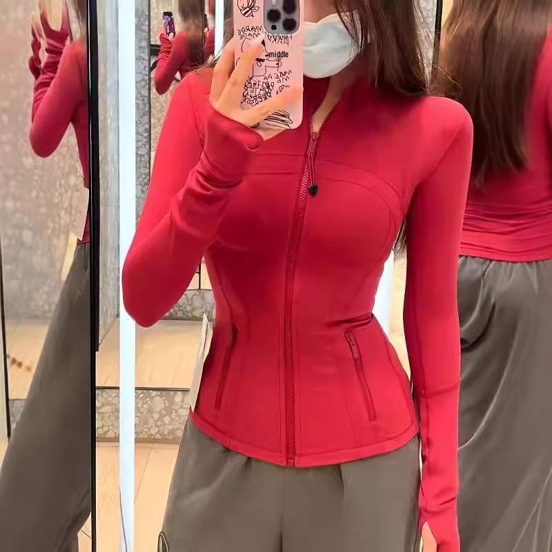 Giacca da Yoga Lu Family Defina Slim Fit con Collo Alto, Asciugatura Rapida - Morbida, Spazzolata, Elastica per l'Autunno