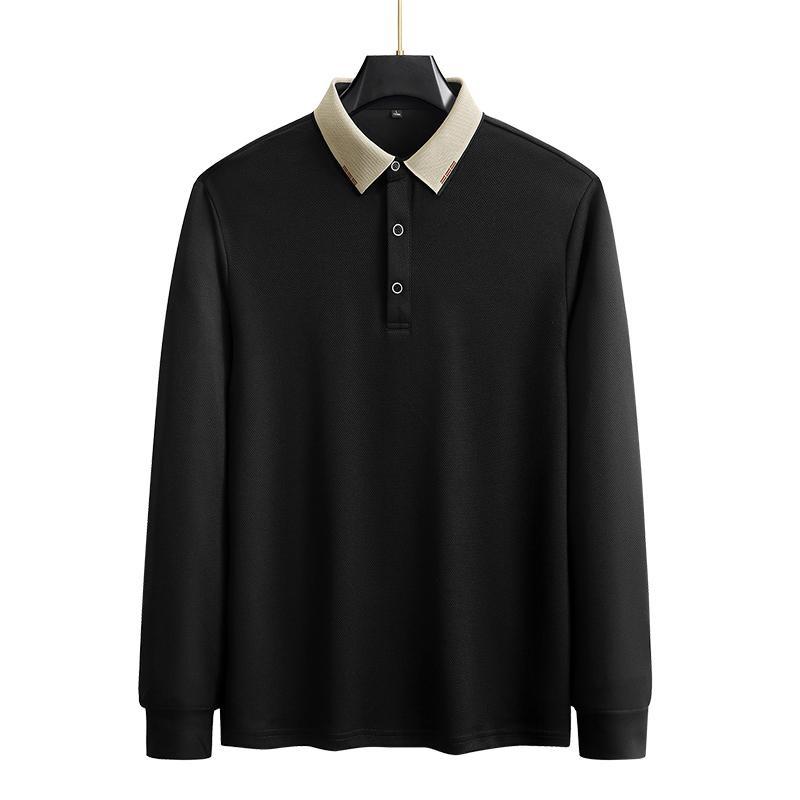 Large Size Long Sleeved T-shirt with a Collar and Polo Shirt As a Base for Men's Business Casual Tops In Spring and Autumn