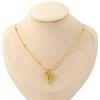 Elegant Light Luxury Heart-Shaped Gold-Plated Titanium Steel Necklace for Women - Versatile Fashion Clavicle Chain.