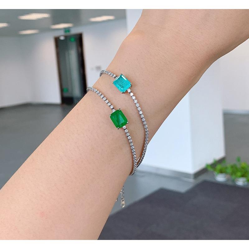Jewelry Simulation Emerald Bracelet Imitation Paraiba Bracelet