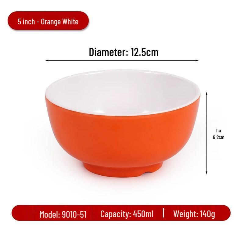 5-inch Durable Melamine Two-Tone Rice Bowl
