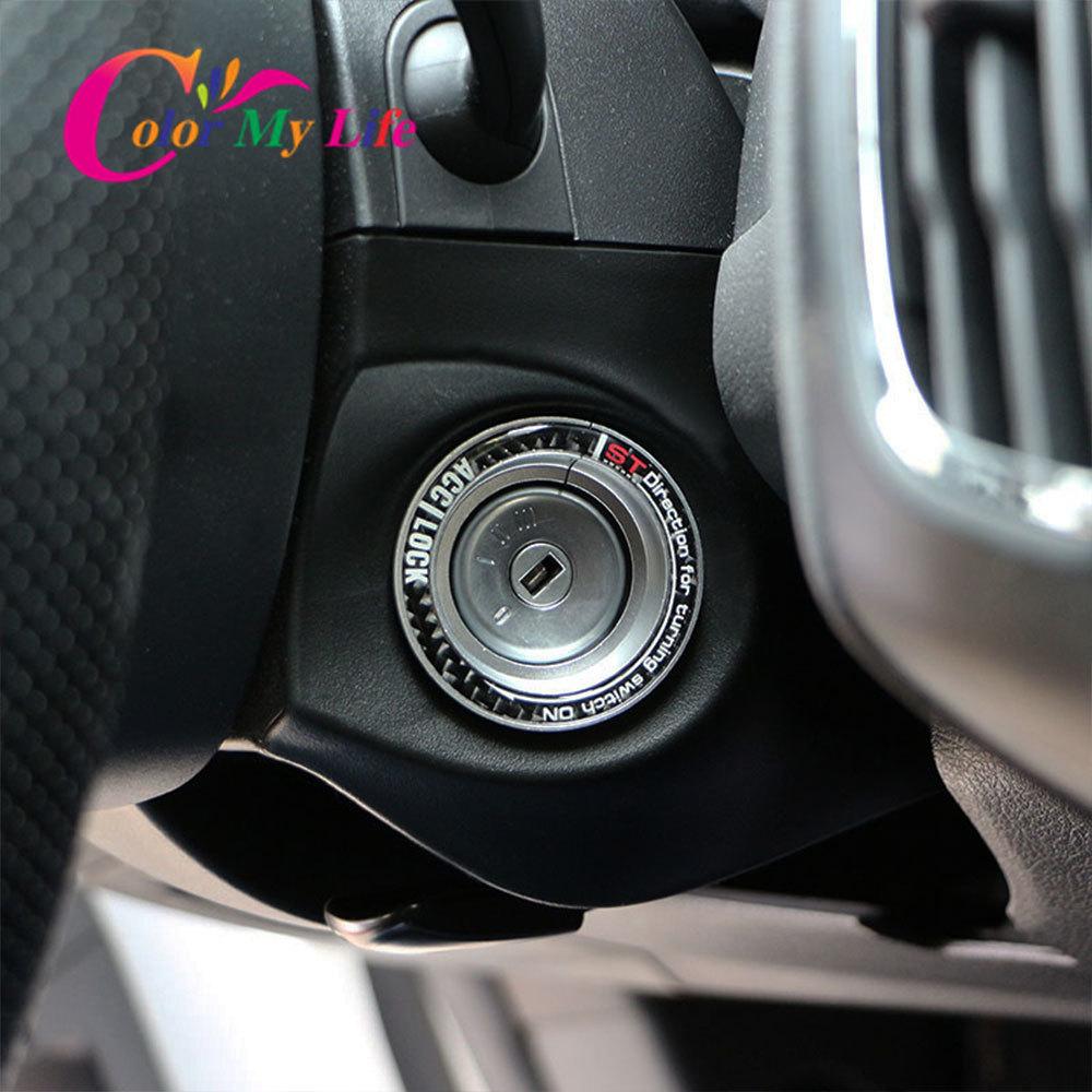 For Ford Focus 2 3 Mk2 Mk3 Escape Kuga Fusion Mondeo Car Ignition Key Hole Switch Ring Circle Cover Stickers Garnish Accessories чёрный