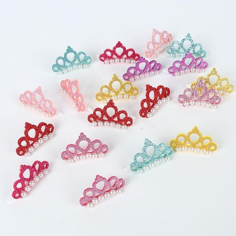 Pet Grooming Headdress Decoration Accessories Luxury Dog Cat Faux Pearl Crown Hair Clip