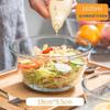 Bol para fideos de vidrio de borosilicato alto con tapa
