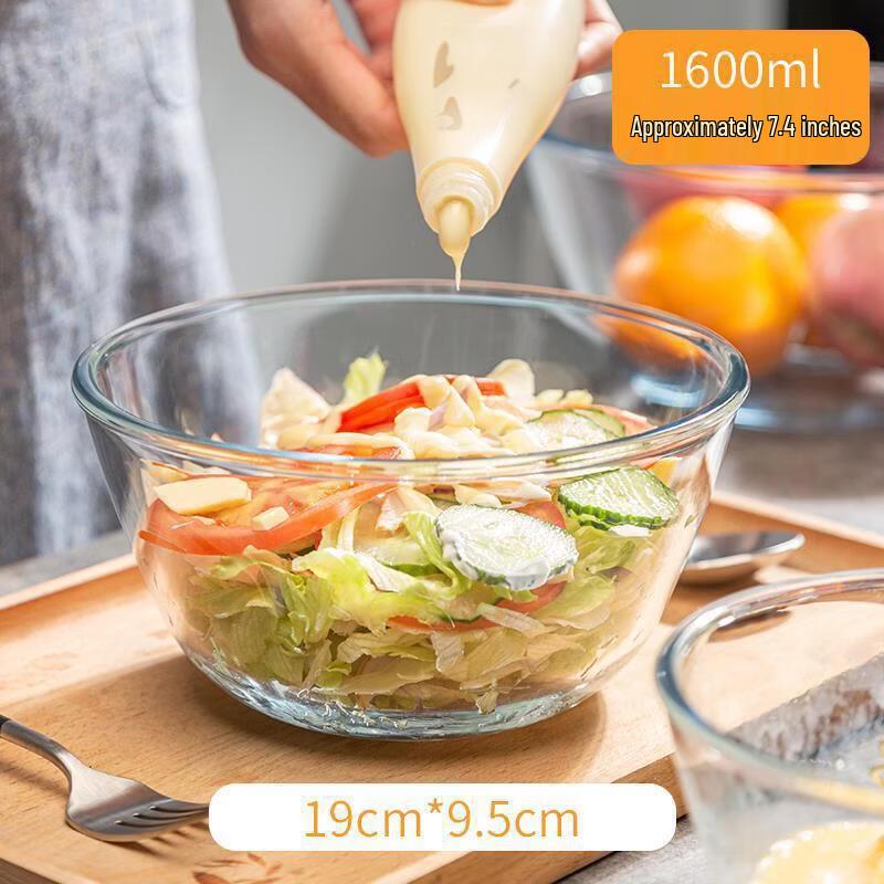 Bol para fideos de vidrio de borosilicato alto con tapa