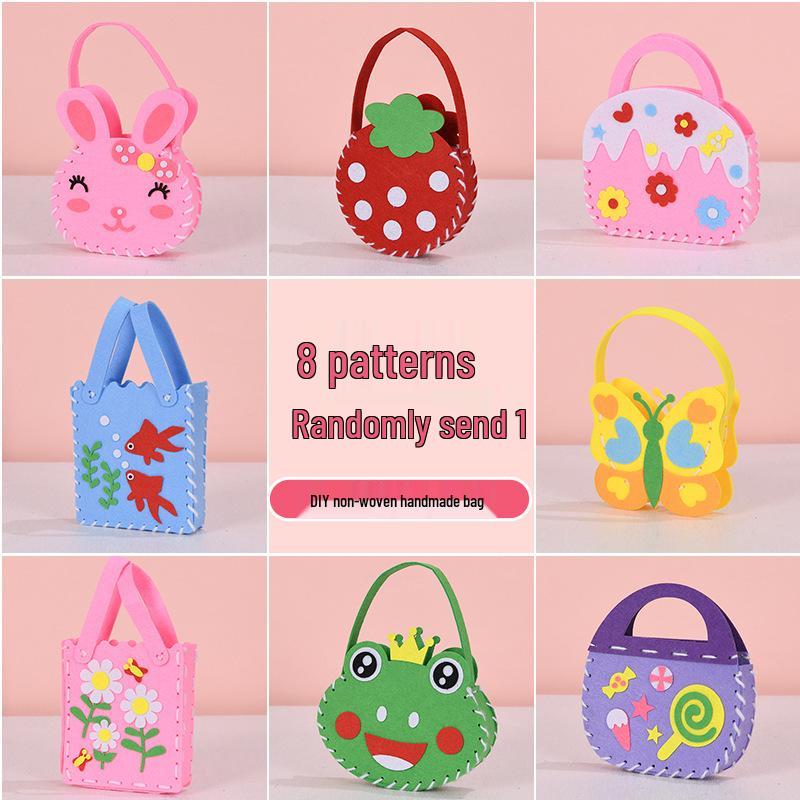 Children s DIY Non-woven Fabric Tote Bag Kit - Creative Preschool Sewing Craft