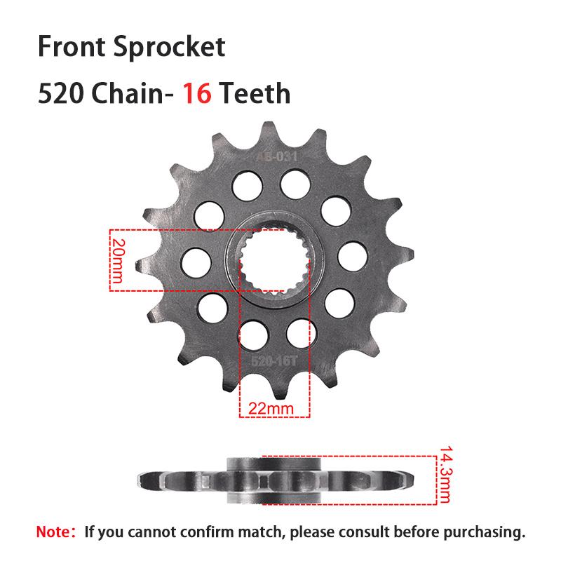 Motorcycle 520 Chain 16T Front Sprocket 40T Rear Sprocket 16 40 Teeth T For BMW G310GS G310R G310 G 310 GS R 2016 2017 2018-2026 520 16T Front
