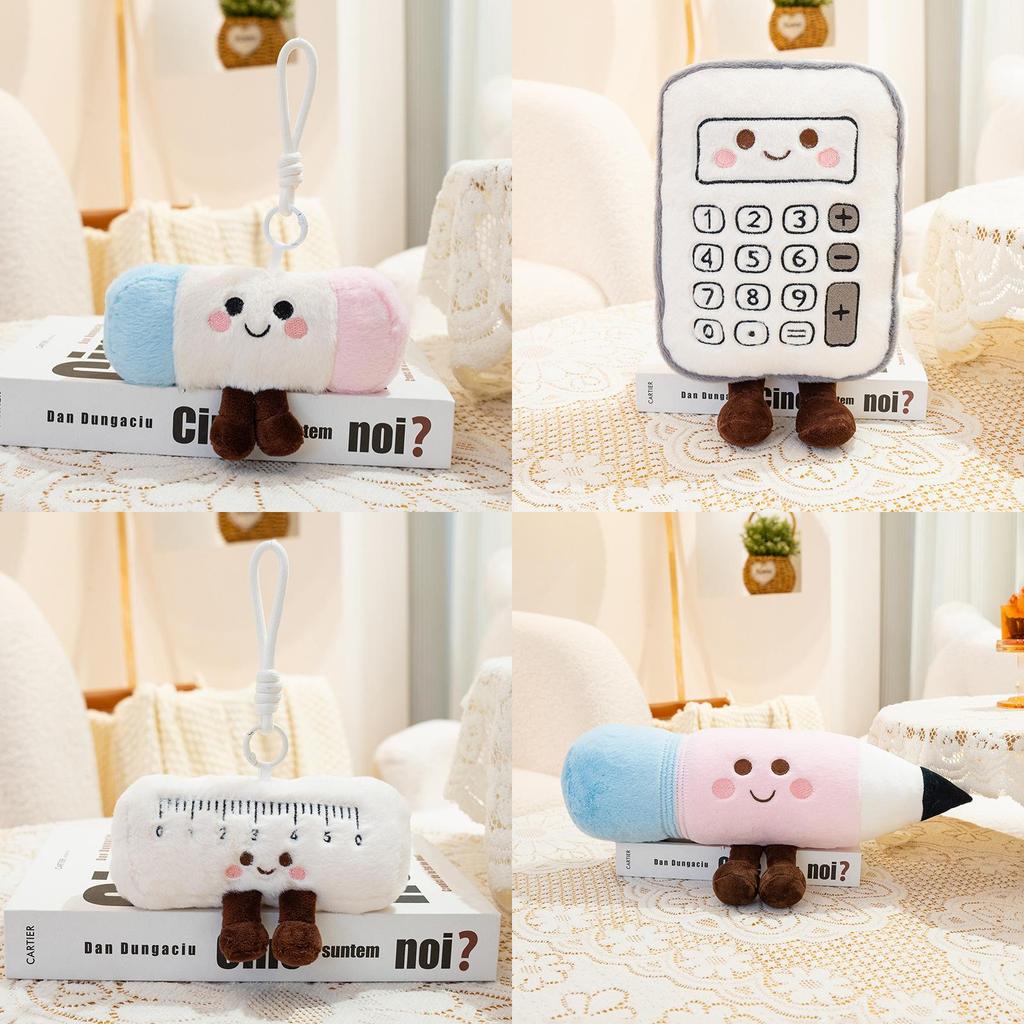 Classic Plush Pencil Case With Scissors Ruler Calculator For Students And Kids