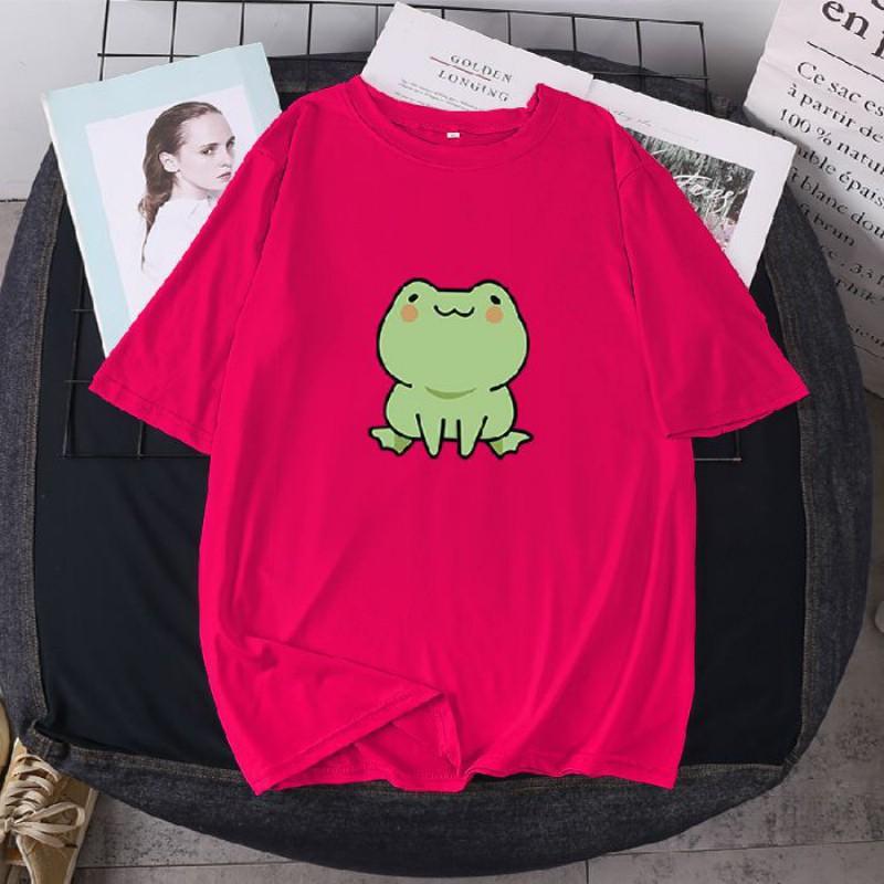 Casual Short Sleeve Printed T-Shirt Men Women Loose Fit Cotton Blend Round Neck Tee In Multiple Colors