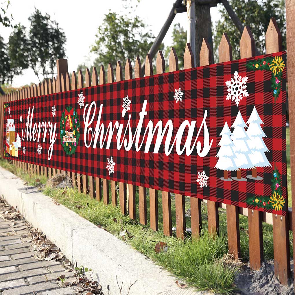 9.7ft Christmas Banner Hanging Background Porch Signs Outdoor Xmas Decor