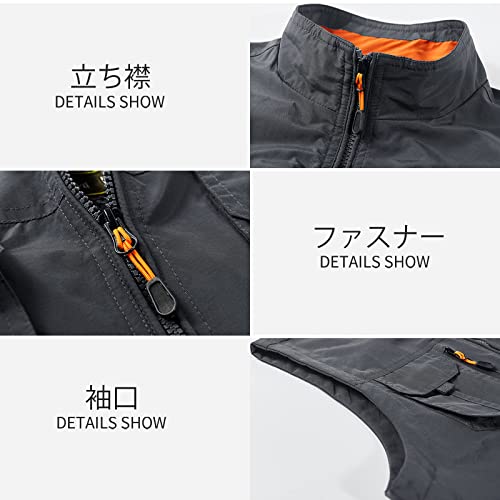 [Manatsulife] Mesh Vest Outdoor Vest for Men - Fishing, Photography, Photographer, Father's Day Gift, Fishing, Hiking, Multifunctional, Fashionable, S