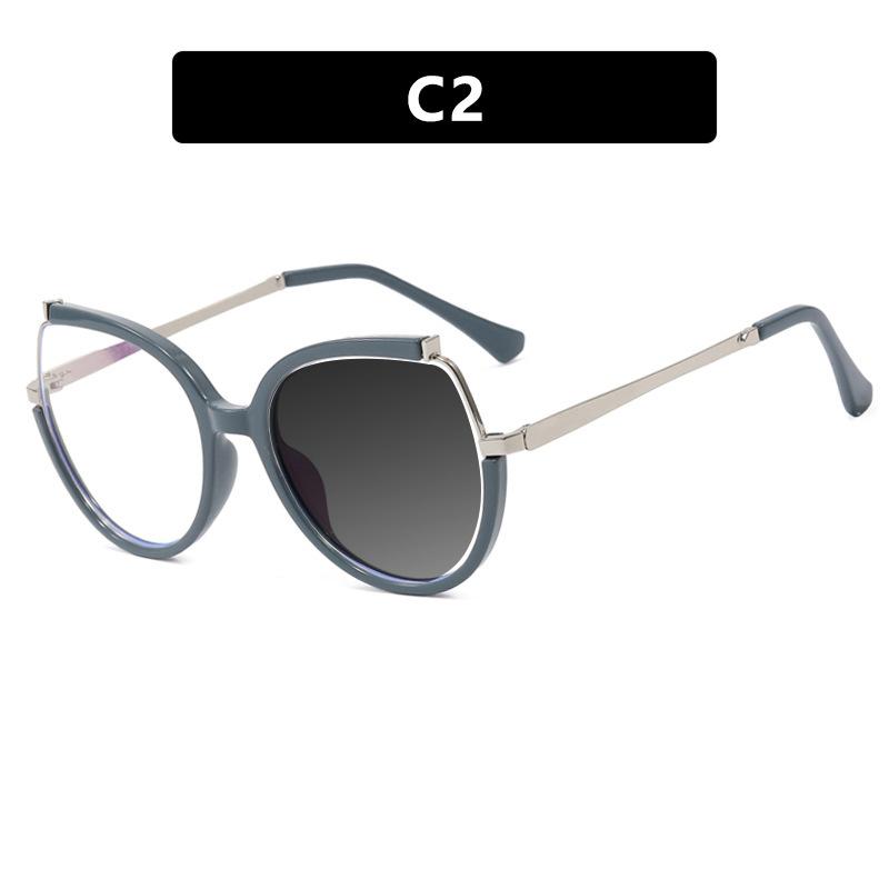 Vintage Round Oversized Photochromic Reading Glasses Women Anti Blue Light Hyperopia Prescription Eyewear +1 5 +2 5 Fashion