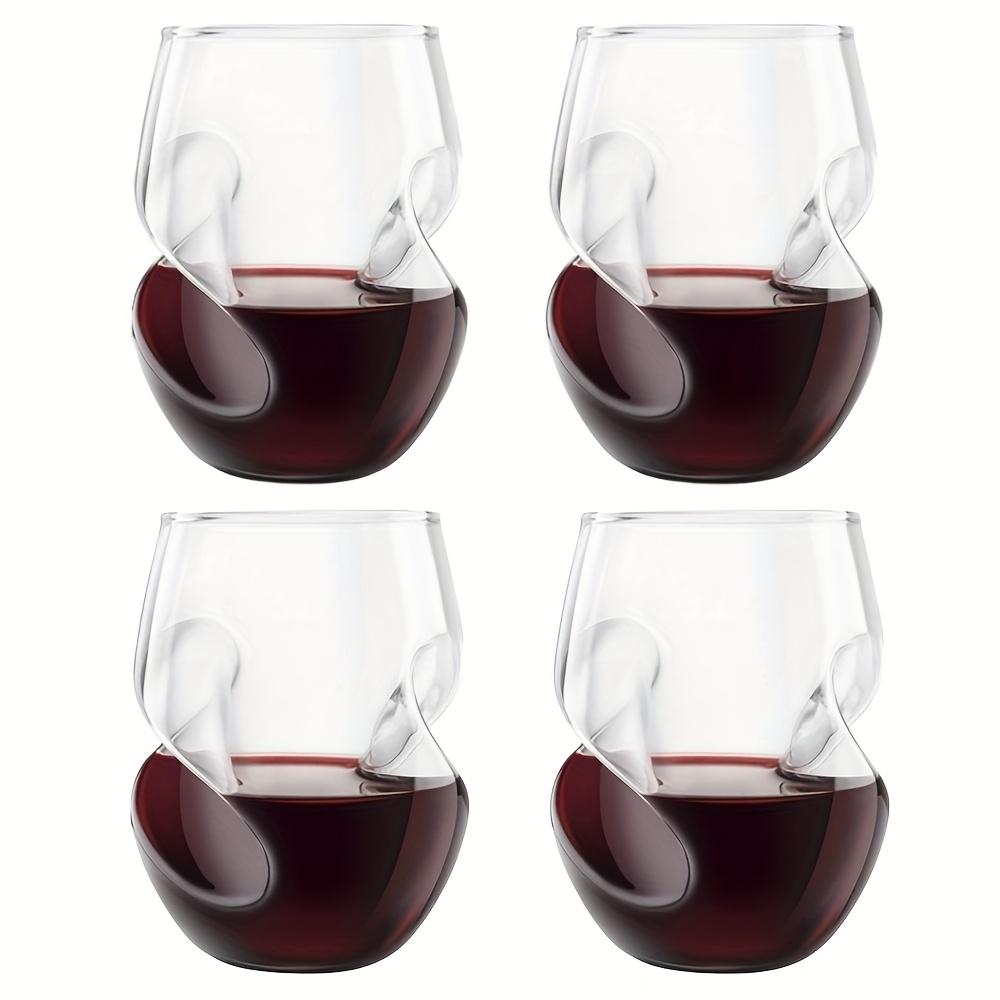 Rotweingläser - Hochborosilikatglas, Einzigartiges Wirbeldesign, Spülmaschinenfest, Perfekt für Eiskaffee, Latte, Saft