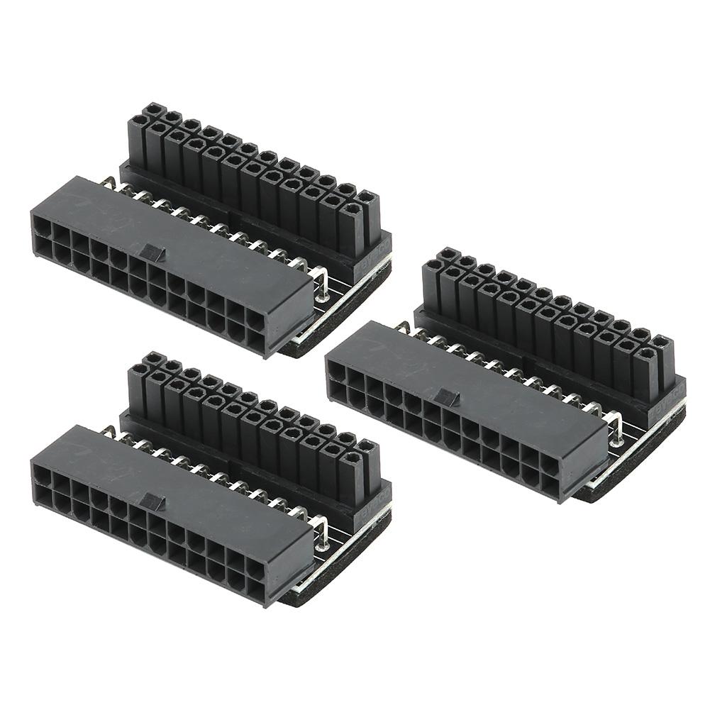 3PCS Motherboard Power Connector Adapter GMTA 24P Turn 90 Degree Joint DIY Installed Accessory