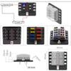 1 In 8 Out Car RV Fuse Box Base Insurance Insert PC Terminal Block Black
