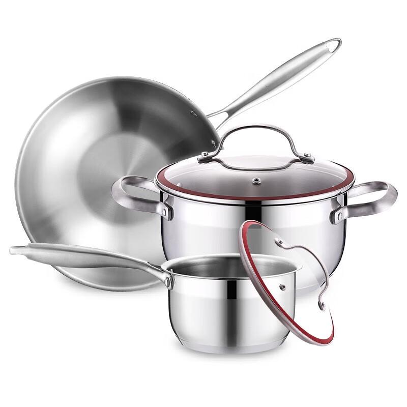 ADNENY 304 Stainless Steel Wok & Pot Set