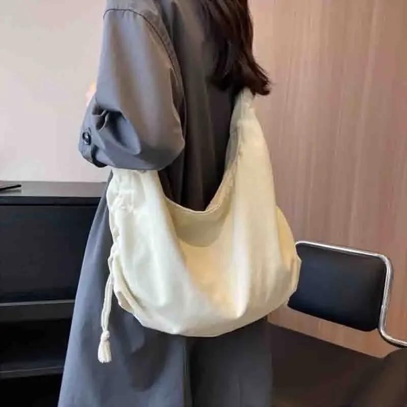 Large Capacity Canvas Shoulder Bag For Women College Student Book Bag Fashion Travel Shopping Crossbody Bag School MessengerBag