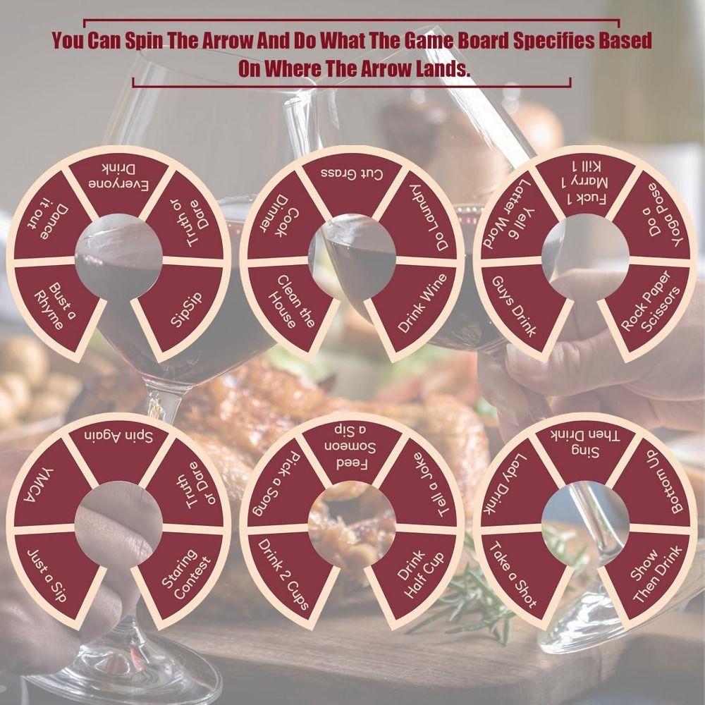 6/12/24Pcs Removable Drink Roulette Wine Not Spin-Fun Drinking Games  Nightlife Entertainment