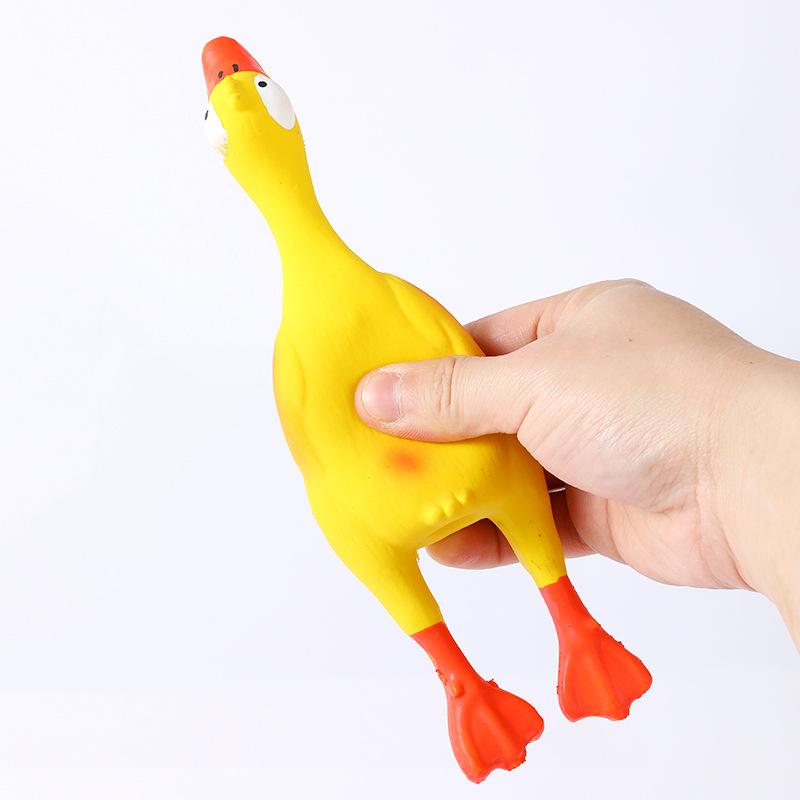 Screaming Duck Pet Latex Toy, High Elastic Cotton Filling Feels Good Latex Sound Pet Toy