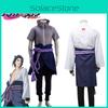 Naruto Uchiha Sasuke Komplettes Outfit Weißes Cosplay-Kostüm mit Reißverschluss für Rollenspiele Geschenk