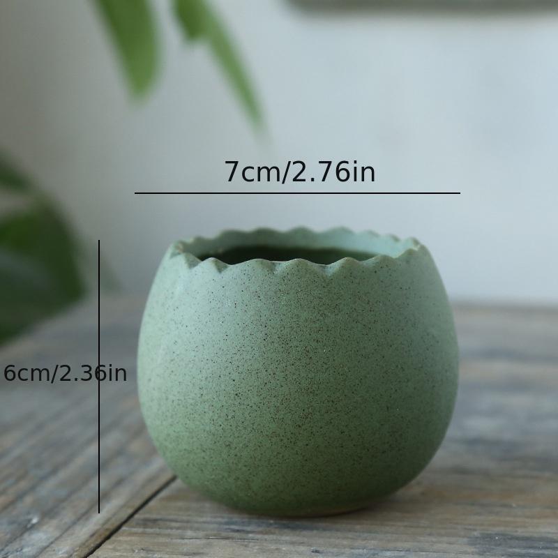 Drainage Half Dragon Egg Shell Design Ceramic Flower Pot Succulent Pots Garden Pots