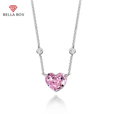 Deslumbrante collar de circón con forma de corazón para mujer, accesorios de boda románticos, collar sencillo y elegante para chica, regalo de joyería a la moda