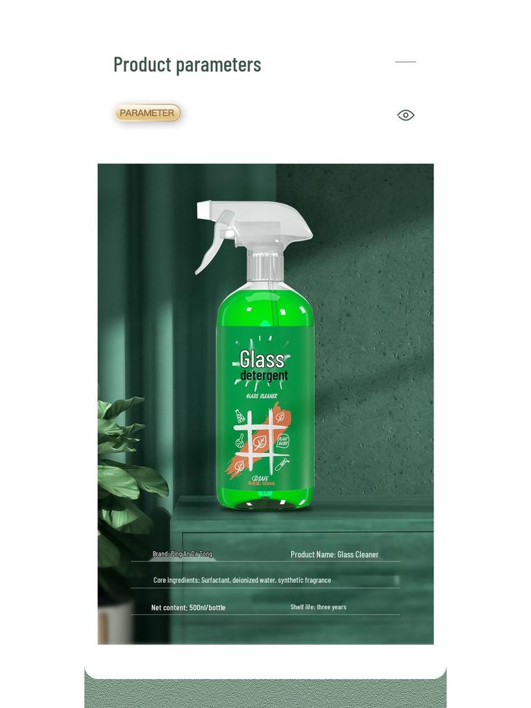 Glass & Mirror Cleaner: Stain & Limescale Remover Liquid for Windows & Household Use.