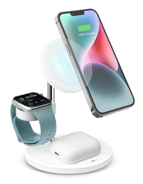 SBS 3-in-1 vertical wireless charging station - White