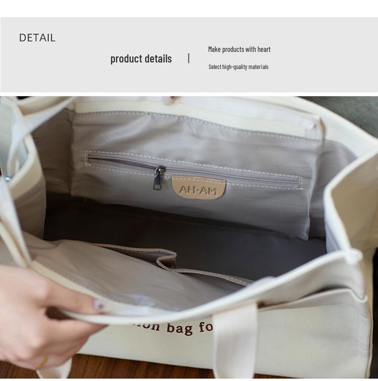 Large Canvas Tote Bag for Women - Customizable with Logo Pattern Ideal for Students