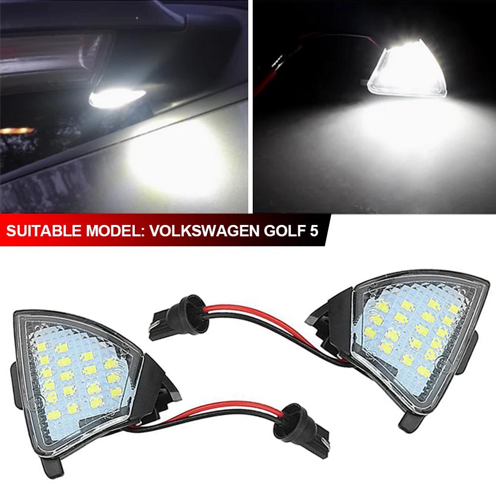 2PCS For VW GOLF 5 GTI V MK5 Jetta Passat B5.5 B6 Sharan Superb EOS LED Car Side Rearview Mirror Floor Lamp Puddle Welcome Light